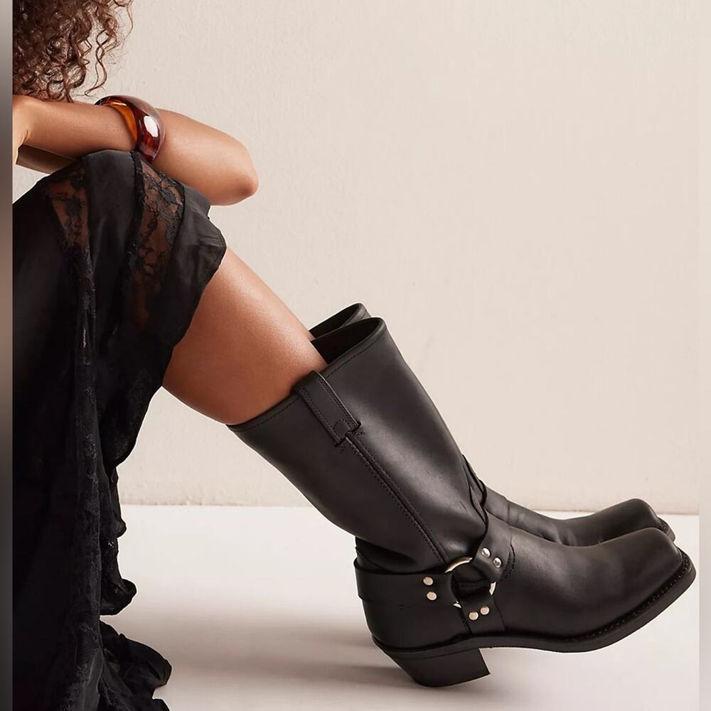 Frye Harness 12R Boots Black - Picture 2 of 13